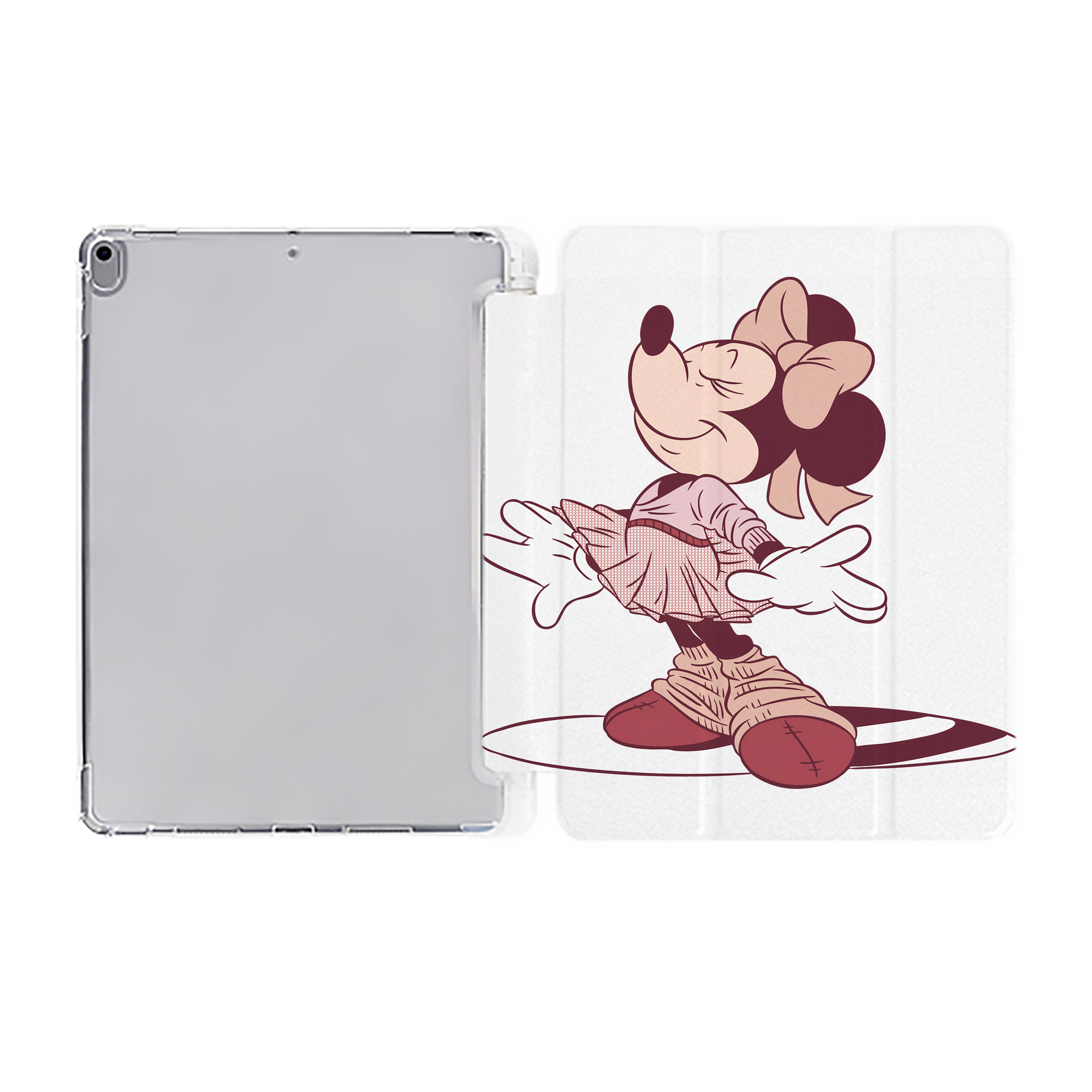 （画像用） ミッキーマウス Mickey Mouse IPad ケース ペン収納付き 三つ折りスタンド PUレザー×シリコン 対応機種9.5/10.5/10.9インチ